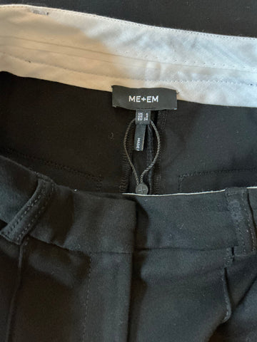 ME+EM BLACK SEAM FRONT WIDE LEG STRETCH JERSEY TROUSERS SIZE 6