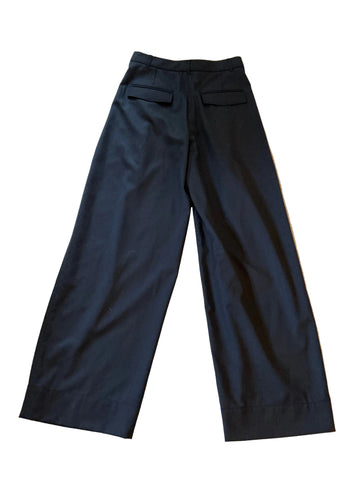 BRAND NEW ME+EM 100% WOOL NAVY WIDE LEG PLEATED FRONT TROUSERS SIZE 6
