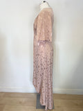 MONSOON OYSTER BEIGE SHORT SLEEVED SPECIAL OCCASION LONG DRESS SIZE 10