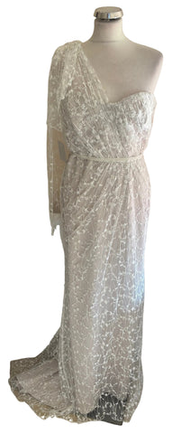 BRAND NEW PHASE EIGHT ANABEL EMBROIDERED LACE BRIDAL DRESS IN PINK CHAMPAGNE SIZE 12