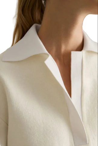 REISS AMY CREAM COLLARED LONG SLEEVED JUMPER SIZE XS
