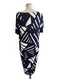 RALPH LAUREN NAVY & WHITE PRINT SHIFT DRESS SIZE M