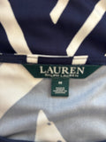 RALPH LAUREN NAVY & WHITE PRINT SHIFT DRESS SIZE M