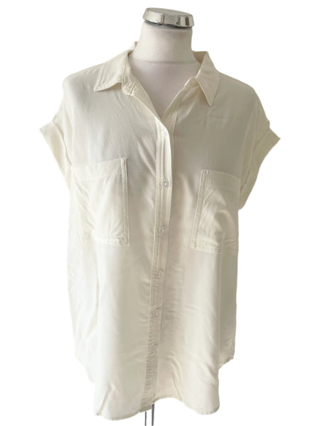 HUSH IVORY CAP SLEEVE SHIRT SIZE 12