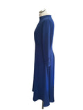MARKS & SPENCER ROYAL BLUE 3/4 SLEEVED MIDI DRESS SIZE 12