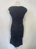 NICOLE MILLER FOR ARTELIER BLACK LINEN BLEND SLEEVELESS PENCIL DRESS SIZE 8