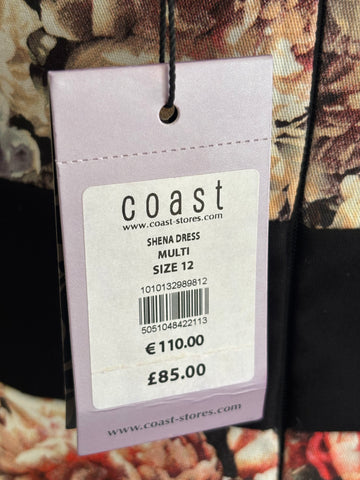 BRAND NEW COAST SHENA MULTI FLORAL PRINT SLEEVELESS PENCIL DRESS SIZE 12