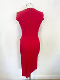 SO COUTURE RED SCOOP NECK CAP SLEEVED BODYCON DRESS SIZE 12