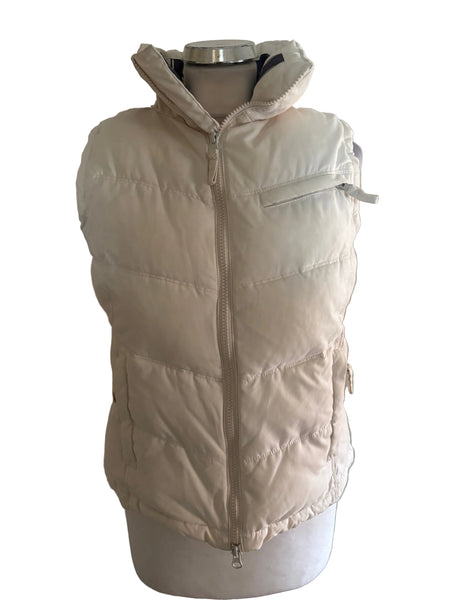 JOULES WINTER WHITE PADDED GILET WITH CONCEALED HOOD  SIZE 12