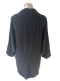WHISTLES 100% SILK RELAXED FIT BLACK BATWING JACKET SIZE 10