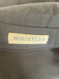 WHISTLES 100% SILK RELAXED FIT BLACK BATWING JACKET SIZE 10