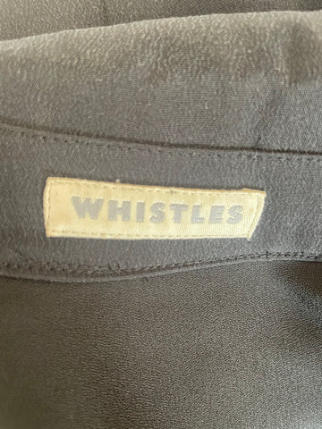 WHISTLES 100% SILK RELAXED FIT BLACK BATWING JACKET SIZE 10
