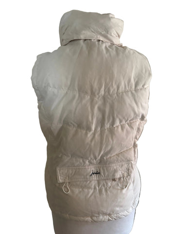 JOULES WINTER WHITE PADDED GILET WITH CONCEALED HOOD  SIZE 12