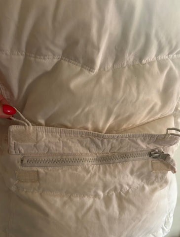 JOULES WINTER WHITE PADDED GILET WITH CONCEALED HOOD  SIZE 12
