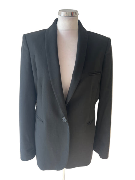 WHISTLES BLACK V NECKLINE TAILORED SUIT JACKET SIZE 14