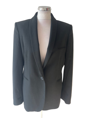 WHISTLES BLACK V NECKLINE TAILORED SUIT JACKET SIZE 14