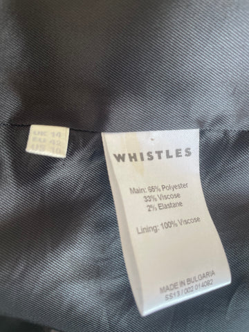 WHISTLES BLACK V NECKLINE TAILORED SUIT JACKET SIZE 14