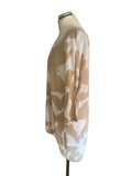 PHASE EIGHT 100% LINEN BEIGE & WHITE BUTTERFLY PRINT FINE KNIT OVERSIZED JUMPER  SIZE 14