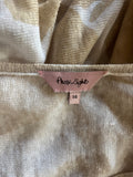 PHASE EIGHT 100% LINEN BEIGE & WHITE BUTTERFLY PRINT FINE KNIT OVERSIZED JUMPER  SIZE 14