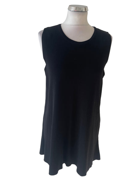 MARKS & SPENCER AUTOGRAPH BLACK SLEEVELESS TUNIC TOP  SIZE 14