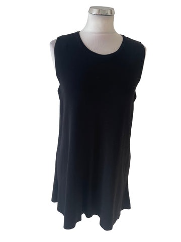 MARKS & SPENCER AUTOGRAPH BLACK SLEEVELESS TUNIC TOP  SIZE 14