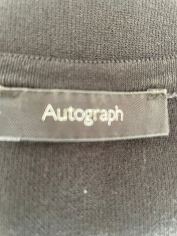 MARKS & SPENCER AUTOGRAPH BLACK SLEEVELESS TUNIC TOP  SIZE 14