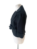 COAST BLACK COTTON TIE FRONT HALF SLEEVE FITTED JACKET  SIZE 14