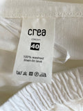 CREA WHITE WASHED LINEN WIDE LEG TROUSERS  SIZE 40 UK 12