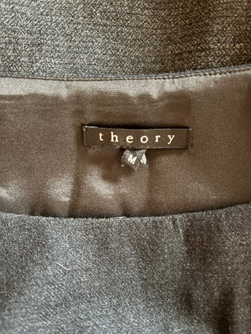 THEORY CHARCOAL GREY WOOL SLEEVELESS TUNIC TOP  SIZE M