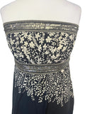 MONSOON BLACK & WHITE FLORAL PRINT STRAPLESS MAXI DRESS  SIZE 14