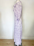 GHOST LILAC & WHITE FLORAL PRINT SHORT SLEEVE MIDI DRESS SIZE XL
