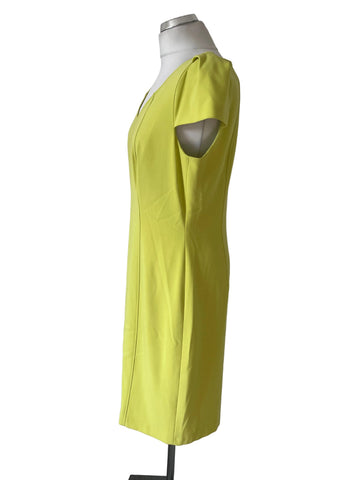 APANAGE LIME V NECK CAP SLEEVE PENCIL DRESS  SIZE 16