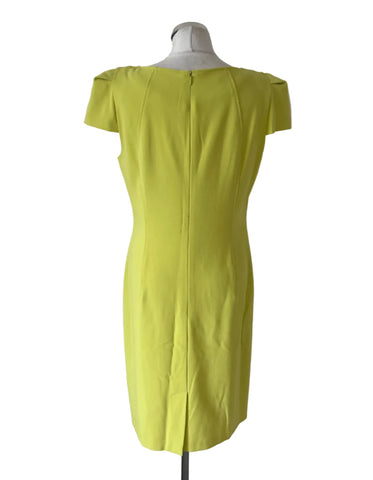 APANAGE LIME V NECK CAP SLEEVE PENCIL DRESS  SIZE 16