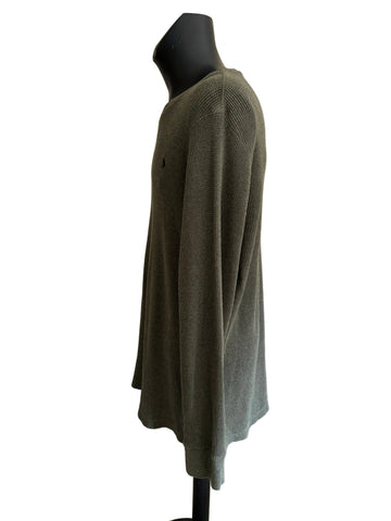 POLO RALPH LAUREN GREEN COTTON LONG SLEEVED JUMPER SIZE XXL