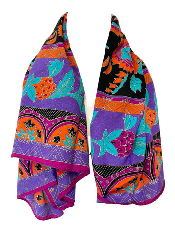 VINTAGE JAEGER 100% SILK MULTI COLOURED SQUARE SCARF