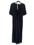 SOMERSET BY ALICE TEMPERLEY BLACK V NECKLINE SHORT SLEEVE WIDE LEG JUMPSUIT SIZE 14