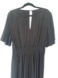 SOMERSET BY ALICE TEMPERLEY BLACK V NECKLINE SHORT SLEEVE WIDE LEG JUMPSUIT SIZE 14