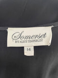 SOMERSET BY ALICE TEMPERLEY BLACK V NECKLINE SHORT SLEEVE WIDE LEG JUMPSUIT SIZE 14