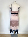 BRAND NEW KAREN MILLEN PINK & NAVY BLUE JEWEL EMBELLISHED SPECIAL OCCASION DRESS SIZE 10