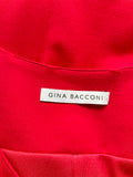 GINA BACCONI RED CAP SLEEVE ZIP FRONT PENCIL DRESS SIZE 12
