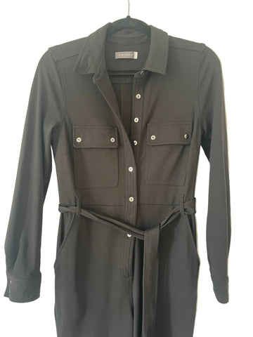 MINT VELVET BLACK STRETCH JERSEY TAPERED LEG JUMPSUIT SIZE 6