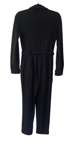 MINT VELVET BLACK STRETCH JERSEY TAPERED LEG JUMPSUIT SIZE 6