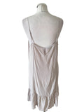 THE WHITE COMPANY 100% SILK NUDE THIN STRAP SLIP DRESS SIZE L