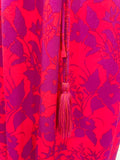 OUI RED & PURPLE FLORAL PRINT SLEEVELESS STRETCH JERSEY MAXI DRESS SIZE 12