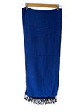 UNBRANDED BLUE/BLACK REVERSIBLE FRINGED SCARF/WRAP