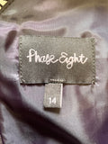 PHASE EIGHT AUBERGINE BUTTERFLY PRINT CAP SLEEVED FIT & FLARE DRESS SIZE 14