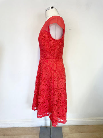 COAST CORAL LACE FIT & FLARE SPECIAL OCCASION DRESS SIZE 12