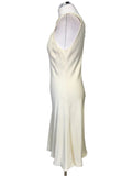 VINTAGE SALVADORE FERRAGAMO 100% SILK IVORY SLEEVELESS A-LINE DRESS SIZE UK 14