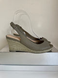 COLE HAAN TAUPE LEATHER OPEN TOE SLINGBACK WEDGE HEELS SIZE 4/37