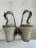 COLE HAAN TAUPE LEATHER OPEN TOE SLINGBACK WEDGE HEELS SIZE 4/37